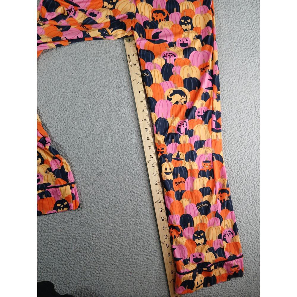 Beauty Sleep Social Pajamas Women XS 2 Piece Halloween Pumpkin Soft Stretch - Picture 8 of 14